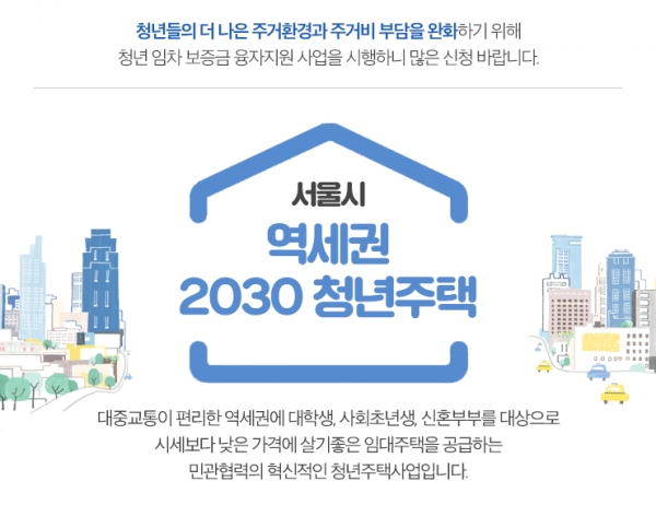 서울시 역세권 청년 주택 웹 배너.